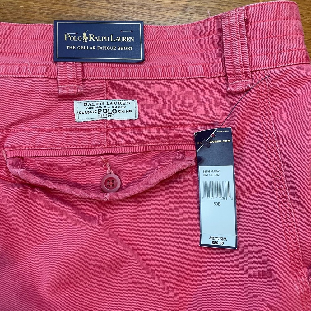 NWT Polo Ralph Lauren Gellar Fatigue Shorts Men's 50B Red Cargo Chino Classic